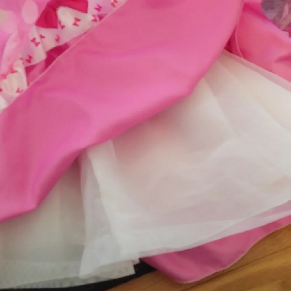 -Disney Store pink tulle layer polka dot dress up/Halloween dress